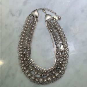 Silver times 7 layer necklace